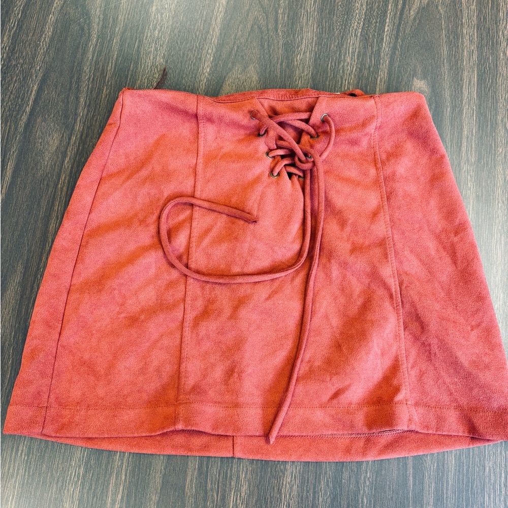 Lace-Up Mini Skirt